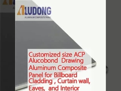 Panel Komposit Aluminium Alucobond Drawing ACP ukuran yang disesuaikan untuk Lapisan Billboard, Tembok Tirai, Rintang dan Dekorasi Interior, Tempat perlindungan dalam ruangan