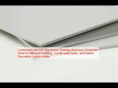 Panel Komposit Aluminium Alucobond Drawing ACP ukuran yang disesuaikan untuk Lapisan Billboard, Tembok Tirai, Rintang dan Dekorasi Interior, Tempat perlindungan dalam ruangan