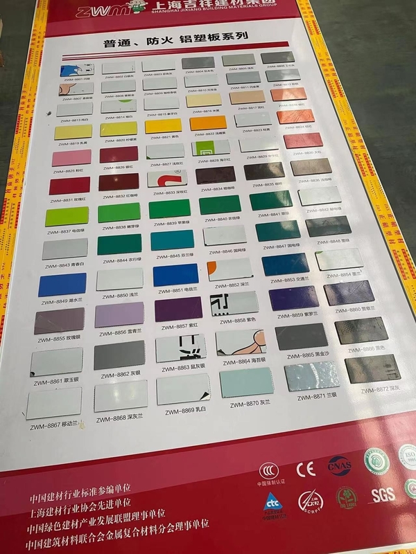 Cermin Panel Aluminium Selesai Polyethylene Core 3-6mm ISO Certified