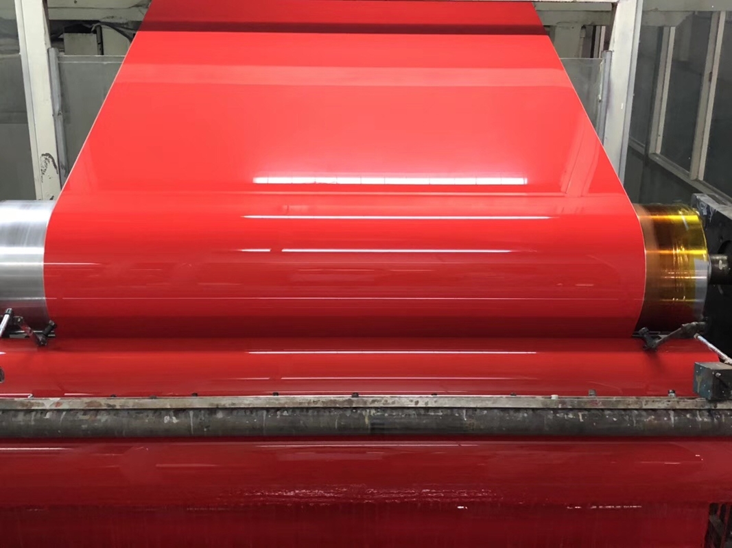 Panel Komposit Aluminium Acp PE Merah Warna Hidup Dan Tingkat Gloss Lebih Tinggi 2mm