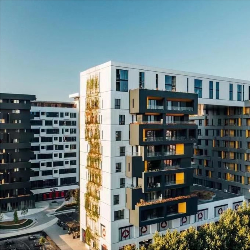 Acm/Acp PE PVDF Aluminium Plastic Composite Panel Dengan Core Polyester Untuk Bangunan