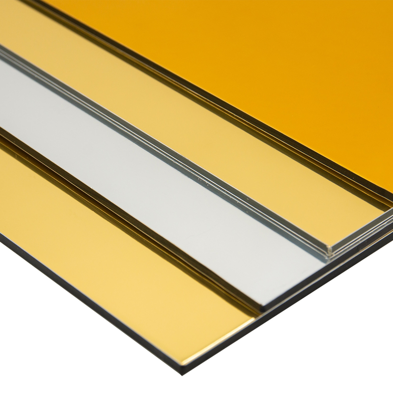 Panel Komposit Aluminium Alucobond PVDF dengan inti yang tidak dapat dipecahkan dan permukaan yang mengkilap