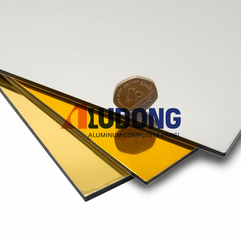 High Gloss Mirror ACP Panel, Domestik& Diimpor Jerman Mirror Aluminium Composite Panel untuk Wall Cladding & Dekorasi Interior