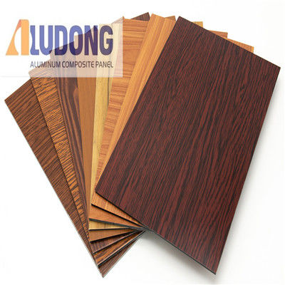 OEM Custom 1220*2440mm ACM Panel PE PVDF Coating, Opsi Gandum Kayu, untuk Langit-langit & Dekorasi Interior Harga Pabrik
