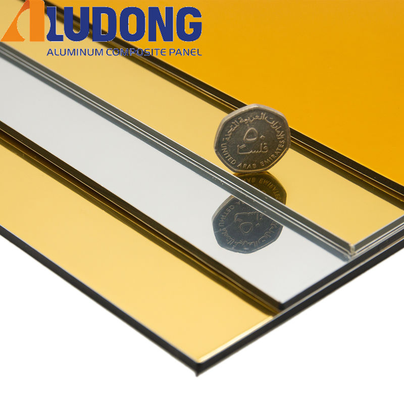 Panel Komposit Aluminium Cermin untuk Dekorasi Arsitektur Ringan Kekerasan Tinggi Tahan Cuaca