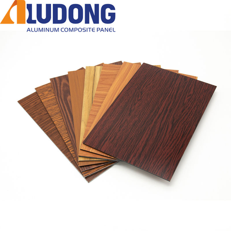Produsen Langsung 5mm kayu biji ACP PVDF Lapisan, Anti-UV & tahan api untuk dinding tirai 24/7 Dukungan Teknis
