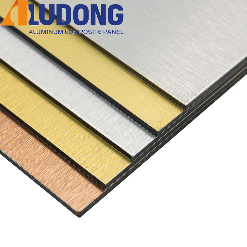 Pengiklanan PE Core 0.3mm ACP Alucobond Drawing Aluminium Composite Panel Untuk Curtain Wall Eaves Indoor Shelter