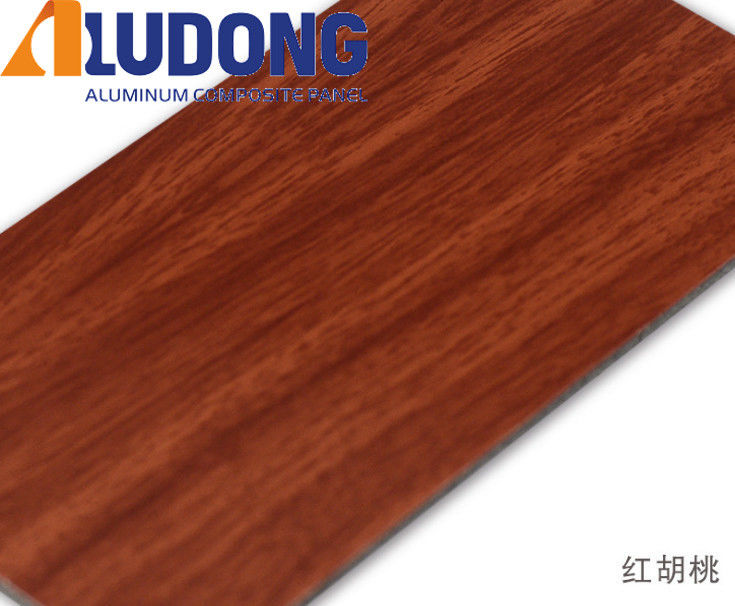 OEM Custom 1220*2440mm ACM Panel PE PVDF Coating, Opsi Gandum Kayu, untuk Langit-langit & Dekorasi Interior Harga Pabrik
