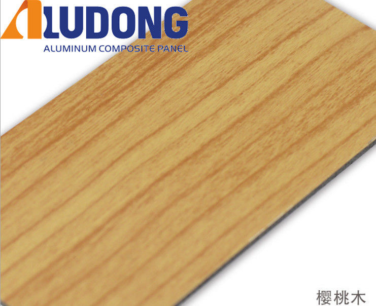 OEM Custom 1220*2440mm ACM Panel PE PVDF Coating, Opsi Gandum Kayu, untuk Langit-langit & Dekorasi Interior Harga Pabrik