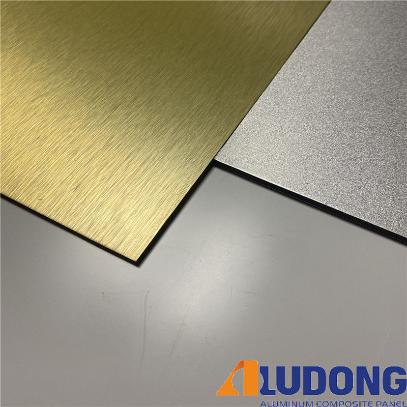 Di dalam stok 1220*2440mm Aluminium Panel sikat PVDF dilapisi, tahan cuaca untuk dinding tirai ISO 9001Factory