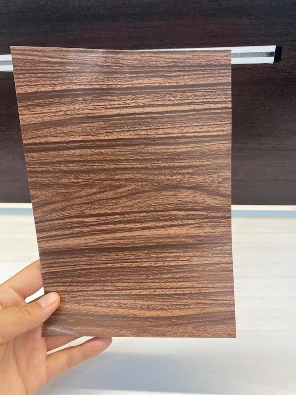 Panel Komposit Aluminium Ketebalan 0.3mm Dengan Granit Kayu Disikat Cermin Warna PET