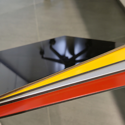 1220mm PE Warna Hitam Aluminium Composite Panel ACP Sheets Untuk Dekorasi