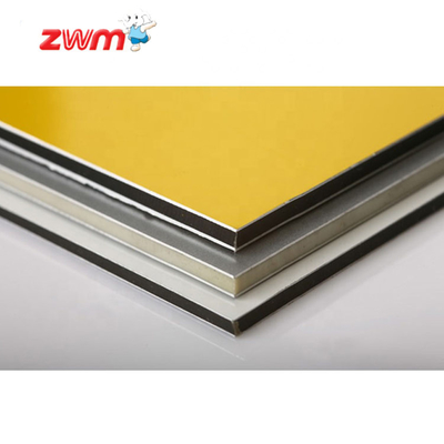 Panel Aluminium Polyvinylidene Fluoride 3050mm Panjang Disikat untuk permukaan yang halus dan tahan lama