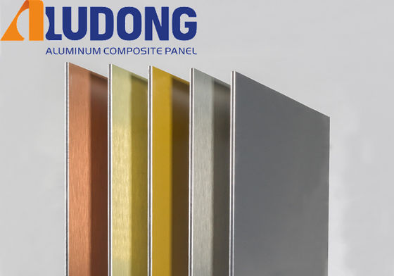 Di dalam stok 1220*2440mm Aluminium Panel sikat PVDF dilapisi, tahan cuaca untuk dinding tirai ISO 9001Factory
