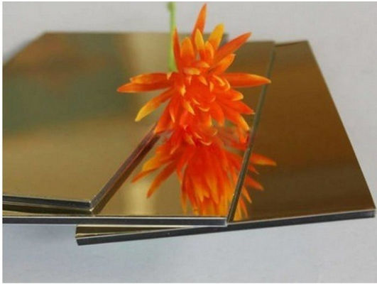 Panel komposit aluminium cermin tahan cuaca dan tahan api untuk konstruksi kontemporer